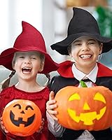 Vista 7 de Qianmome Paquete de 1, 2 y 4 sombreros de bruja de Halloween para mujer, de ala ancha, plegable, puntiagudo, accesorio para disfraz de fiesta