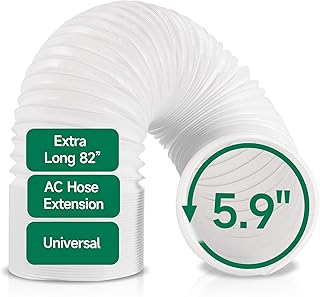 Portable Air Conditioner Hose, 5.9"Diameter & 82"Length, Anti-Clockwise Thread, AC Exhaust Vent Duct Hose, Universal AC Tube Hose Kit Parts Accessories