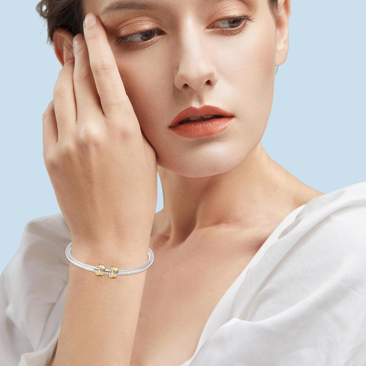 Cute Animal Robots Dangle Charm 925 Sterling Silver Charms for Bracelets and Necklaces Bead Charms with Cubic Zirconia Jewelry Gifts for Women Family Friends