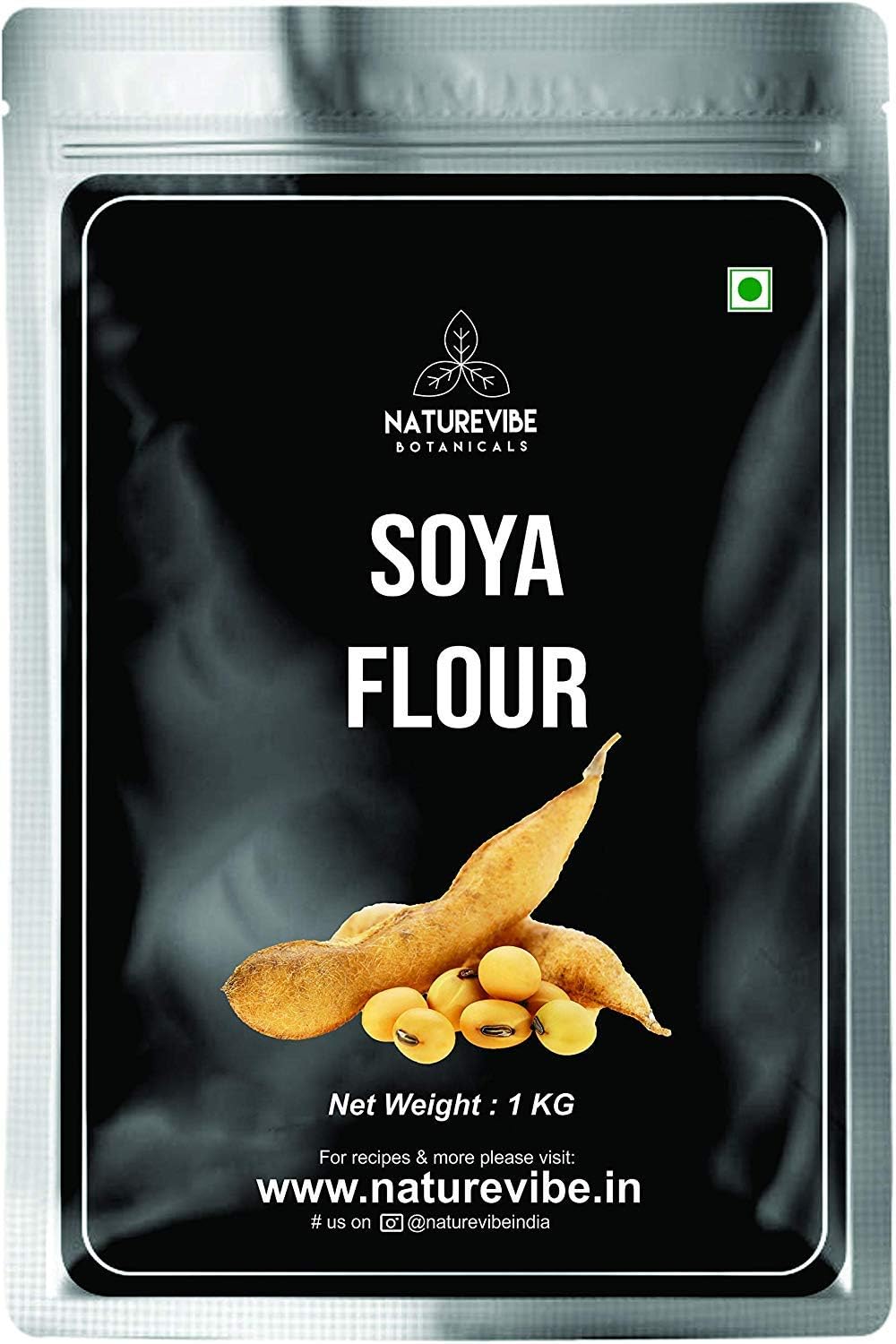 Naturevibe Botanicals Organic SOYA Flour, 1kg | Source of Protein and Iron