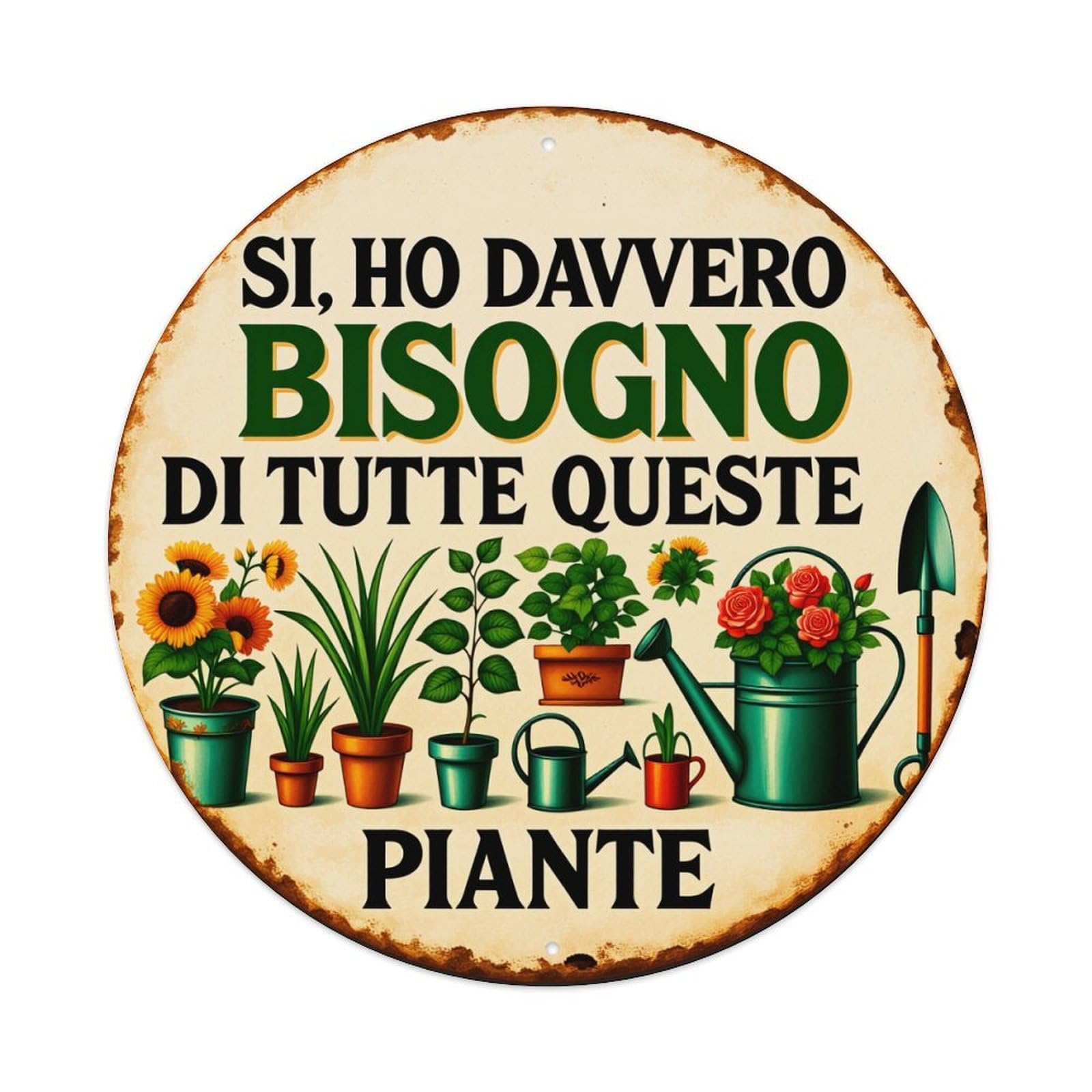 Lzwbntey Vintage Do I Really Need All These Plants Metal Tin Sign Retro Wall Decor For Home Bar Garage Cafe, Indoor & Outdoor Decorative，Circle Metal Poster, 8X8 Inch