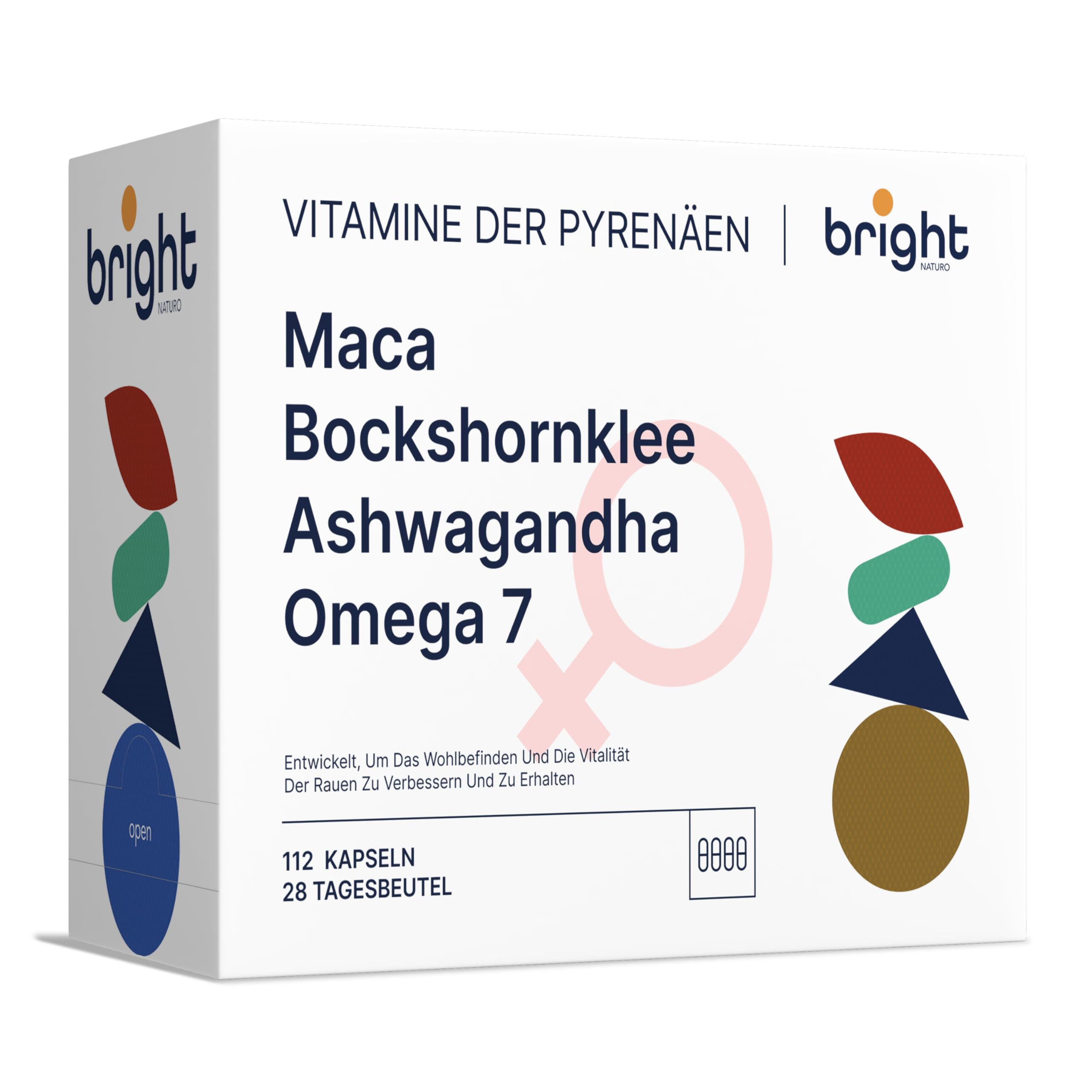 Management des Weiblichen Wohlbefindens – Maca, Bockshornklee, Ashwagandha & Omega 7 – Ohne Gentechnik | Fortschrittliche Synergie für Balance, Energie und tägliche Vitalität I 28 Tagesdosen