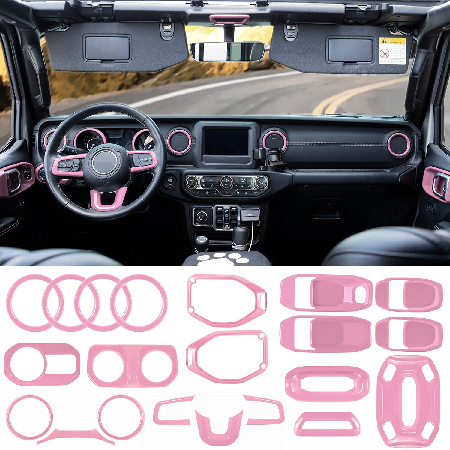 Buy 21PCS Full Set Interior Decoration Trim Kit for 20182021 Jeep