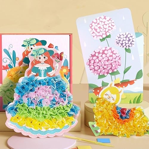 Miniatura 3 de Mystoneer Fabric Art Frenzy, 2023 nuevo estilo de tela para niños, dibujo de locura, libro de actividades de vestir de princesa, sin costura,