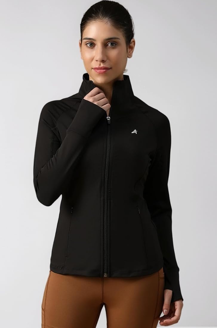 Buy ATHLISIS Women's Training Jacket with Thumbhole Sleeves & Mock