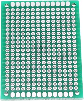 10 PCS PCB Prototype Board, Universal Circuit Double Sided Tin Plated, 4 × 6cm with 2.54mm Hole Pitch for Electronic Soldering Projects [Energy Class A]