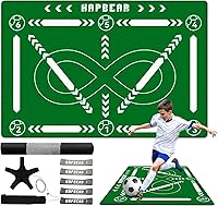 HAPBEAR 0.2 Inch Thick Soccer Training Mat - Anti-Slip Footwork Equipment for Ball Mastery, Agility, Speed & Coordination All Ages