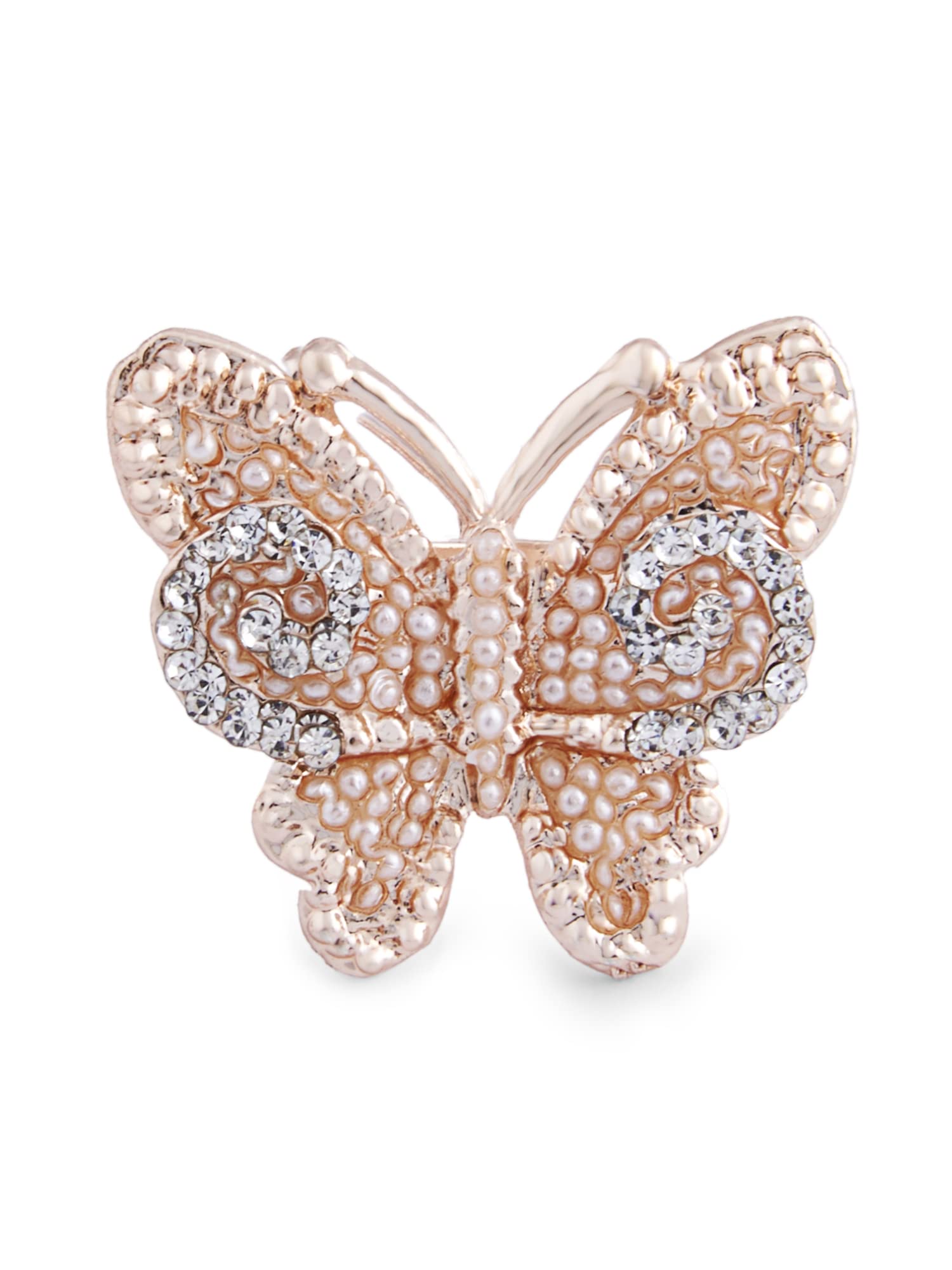 ZAVERI PEARLS Rose Gold Tone Austrian Diamonds & Pearls Butterfly Contemporary Adjustable Finger Ring For Women-ZPFK12923 (B09WTZQWVH) Amazon Price History, Amazon Price Tracker
