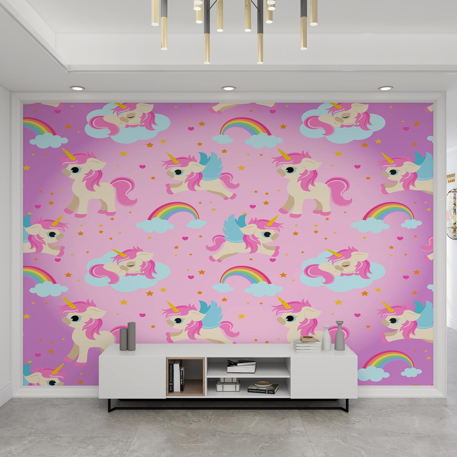 Papier peint poney fantastique pour chambre d'enfant et bureau 200x140 cm