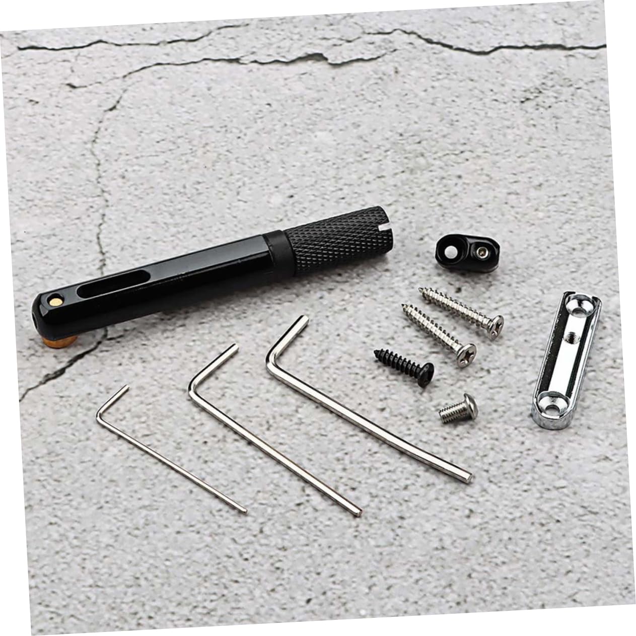 Ponte per Chitarra Elettrica senza Paletta Barra Singola Nera | Kit, Ricambio per Basso e Elettrica, Componenti in Rame e Lega, Modello Ga1117a