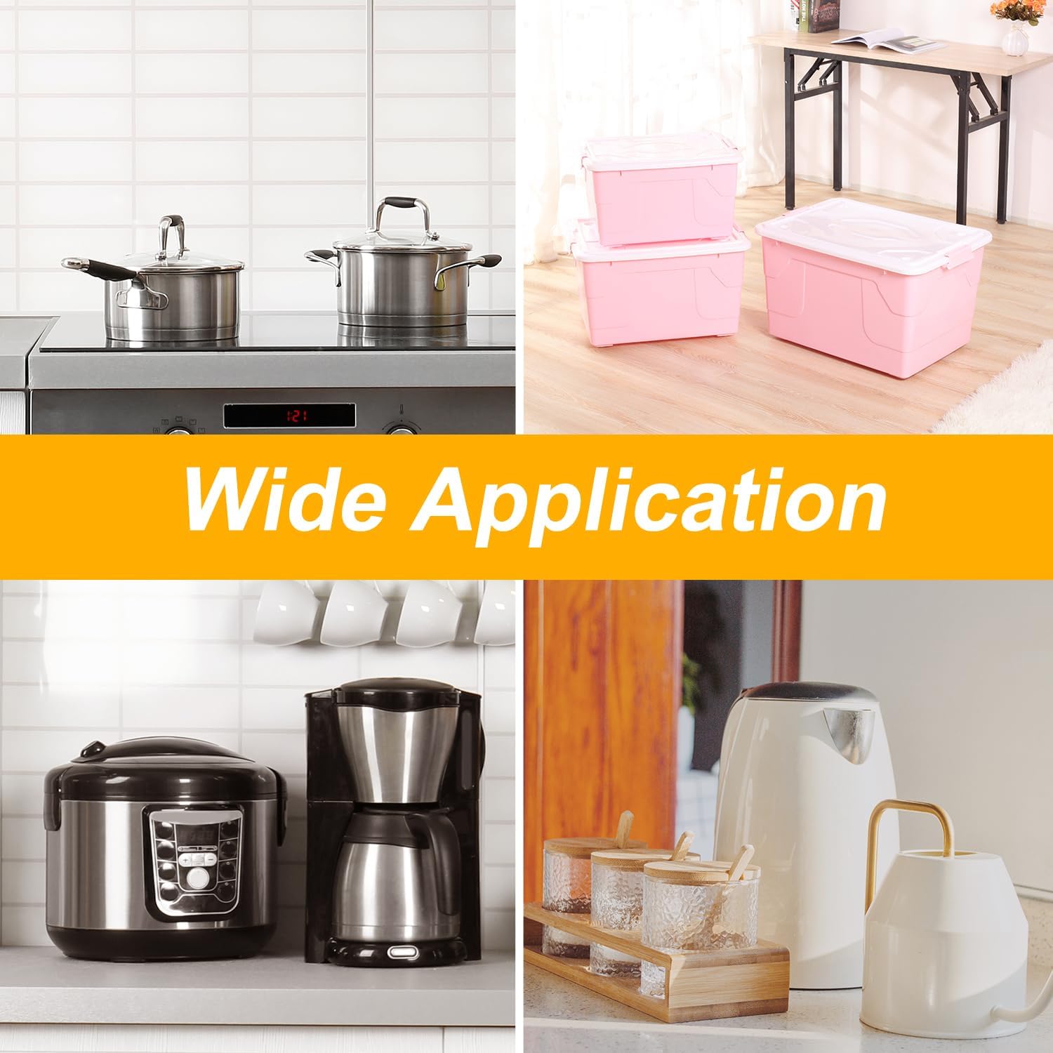 8pcs Appliance Slides, Mini Adhesive Swivel Casters Wheels Ball Bearing Roller/Mover for Furniture Kitchen Appliance Storage Box Trash Can