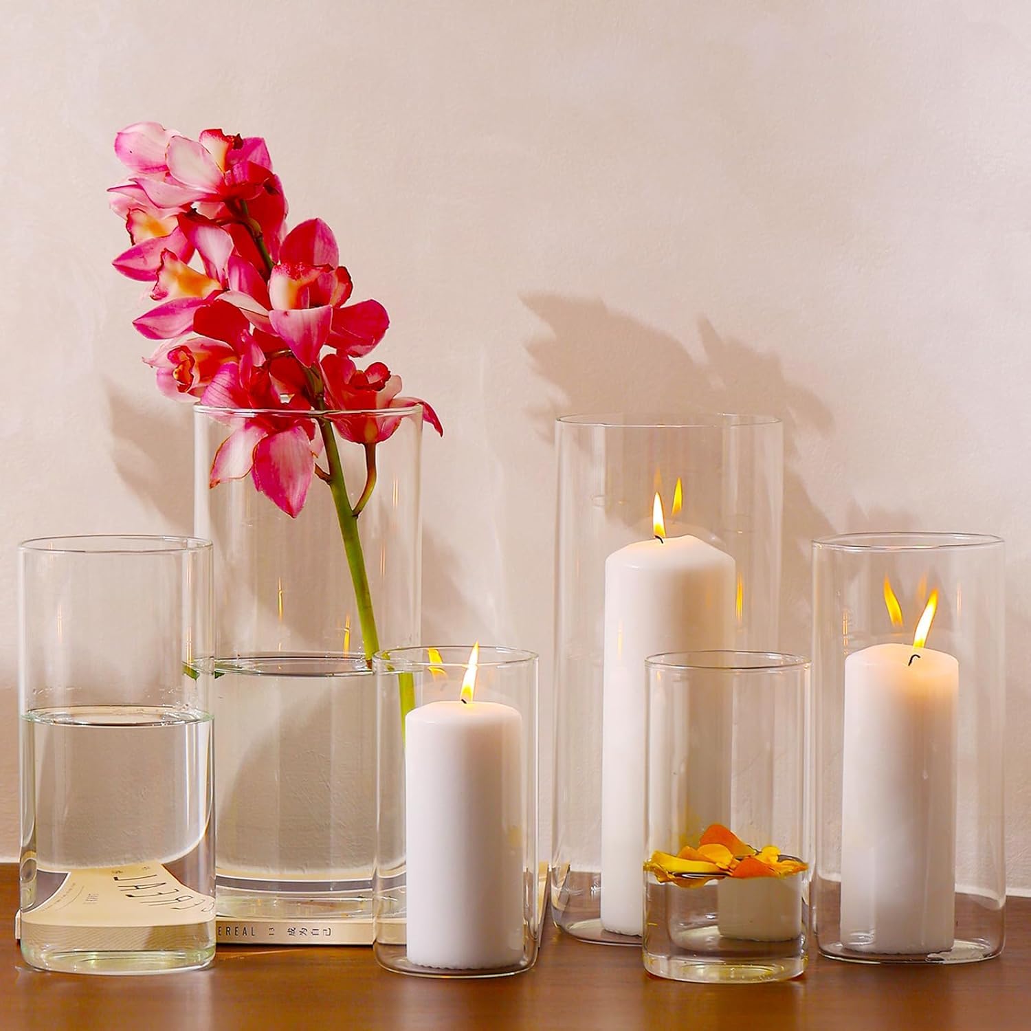 Amazon.com: 24 PCS Hurricand Glass Candle Holders, Clear Glass