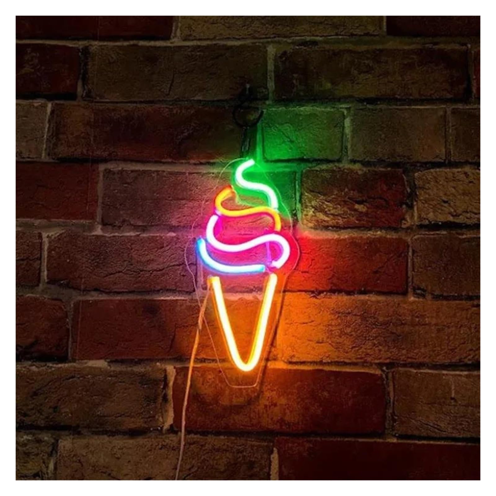 Luces de neón Letrero De Neón De Helado, Decoración Para Fiestas, Letreros Comerciales, Decoración De Postres, Lámpara De Neón Hecha A Mano De 20.3x42.7cm