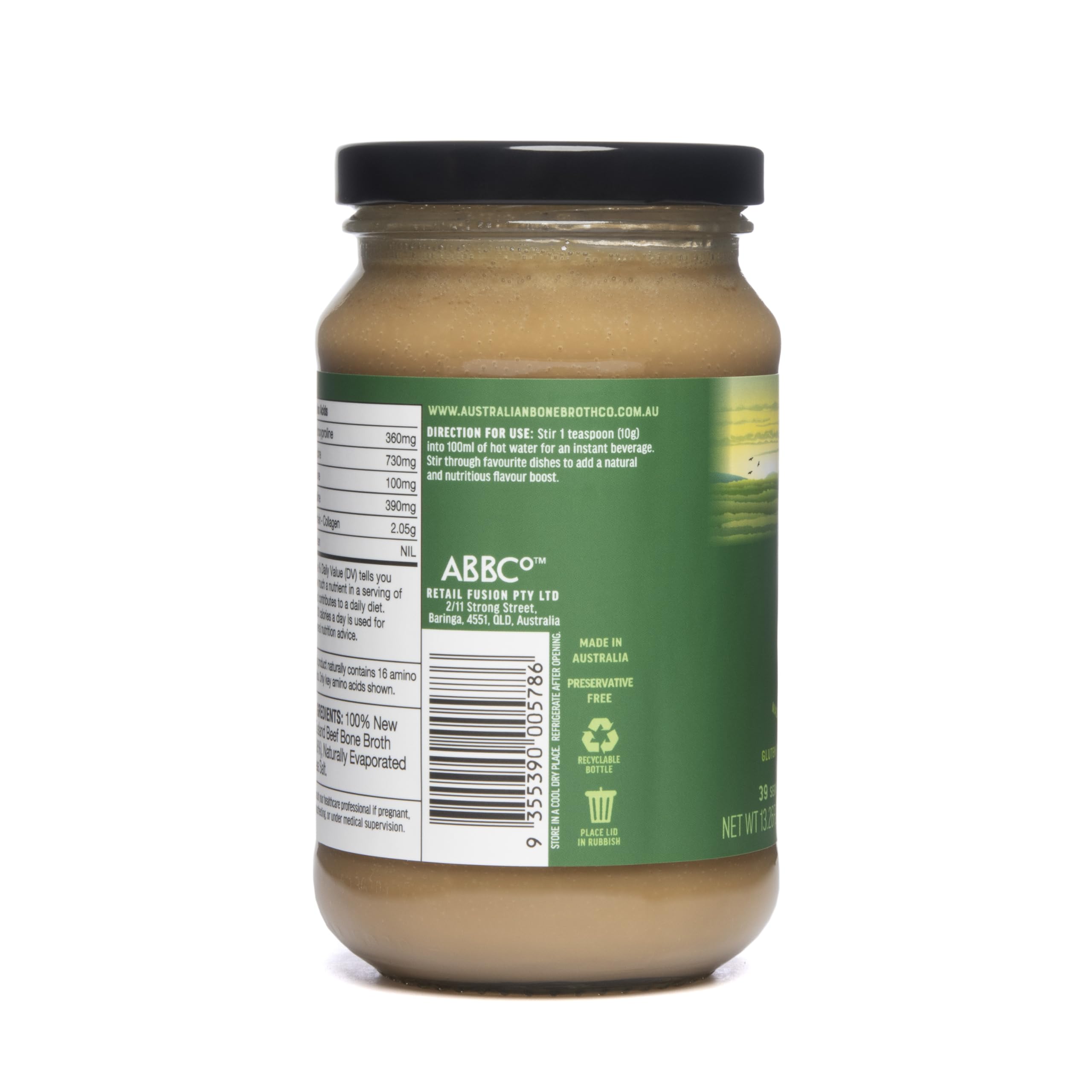 ABBCo Beef Bone Broth Concentrate, Made with New Zealand Beef, Halal, Savoury Cooking Stock Base for Soups, Gravies & Sauces, Just Add Hot Water.
