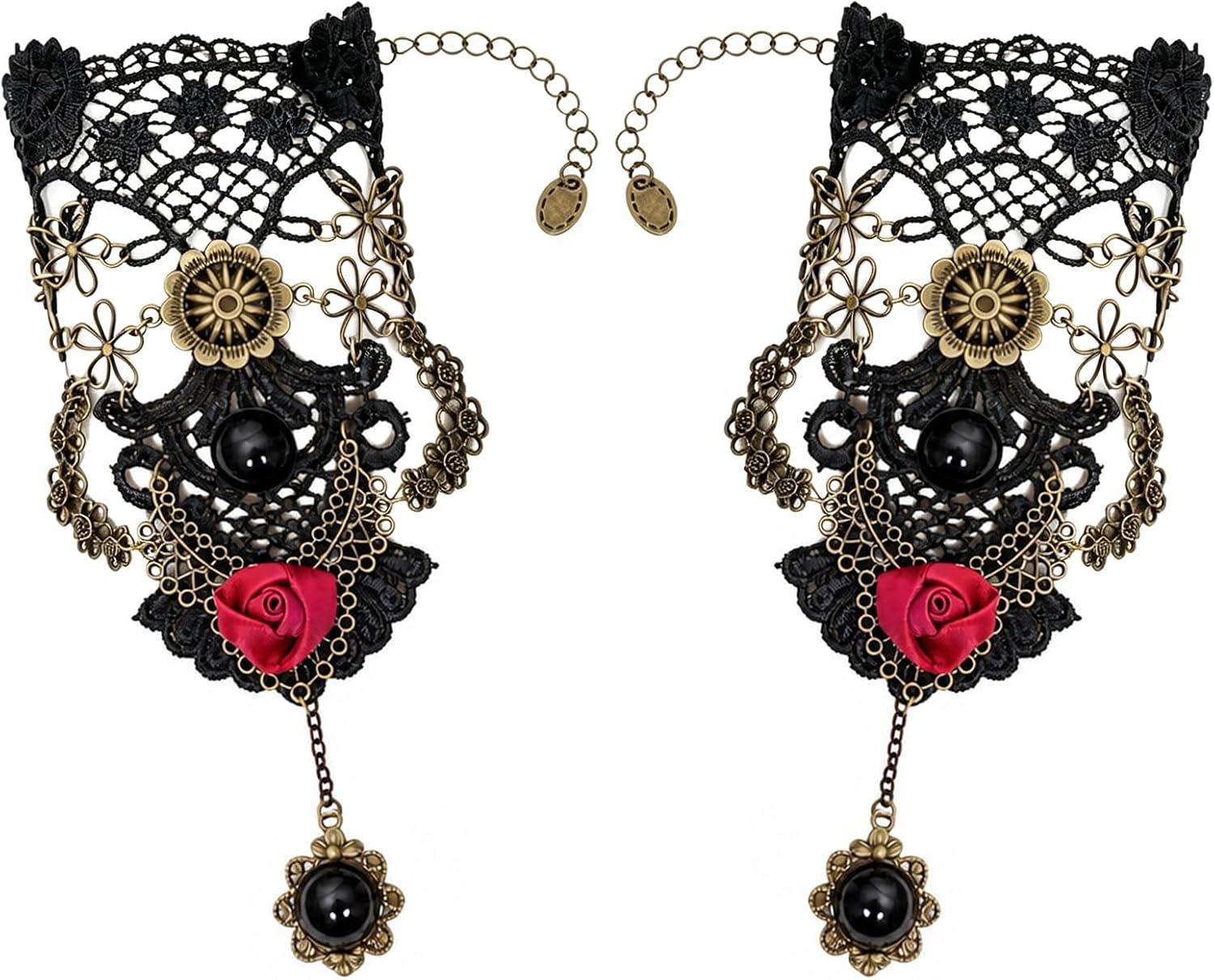 Fingerless Gloves Gothic Floral Wristband Rose Steampunk Gloves
