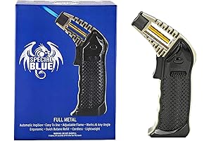 Full Metal Butane Torch (Black): The Perfect Special Blue Torch for Your Kitchen and Workshop
