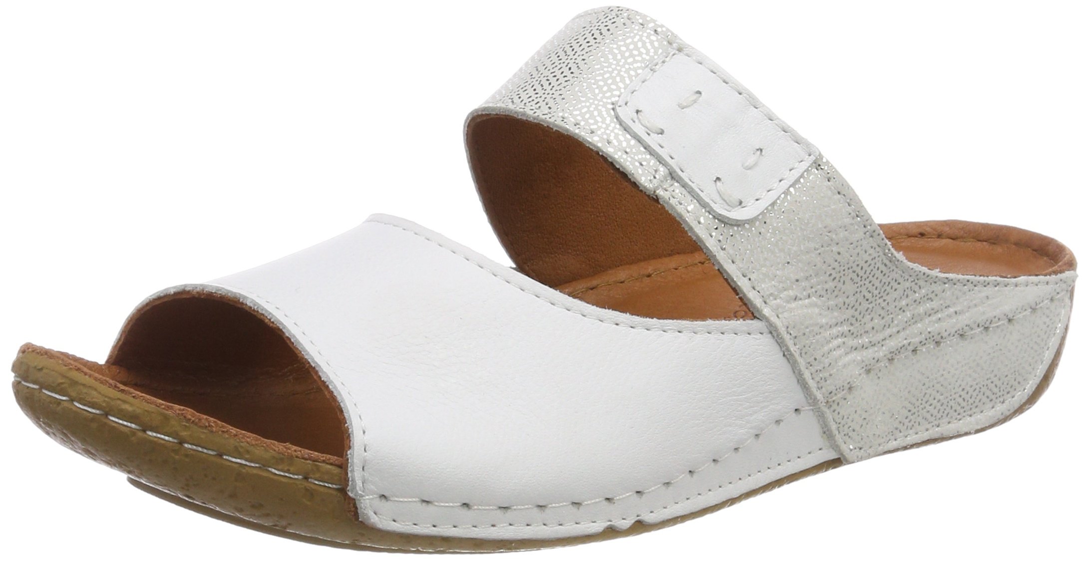 Andrea Conti Ladies 0775710 Mules, White (White/Silver), White White Silver, 4.5 UK
