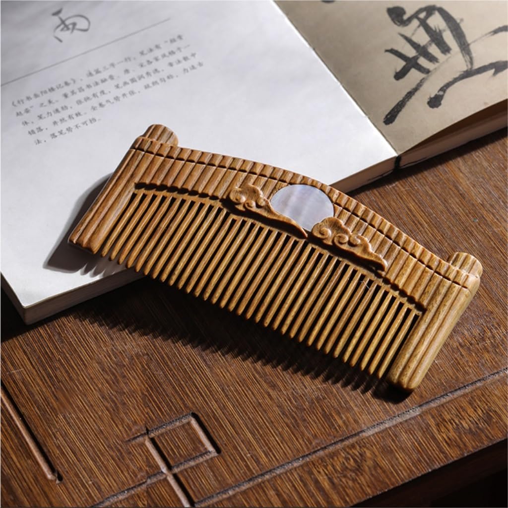 Peruka Grzebień Chinese Retro Comb, Solid Wood Carved Long Hair Comb, Portable Travel Comb, Suitable for All Types of Curly, Long, Wet Hair Duże grzebienie do włosów