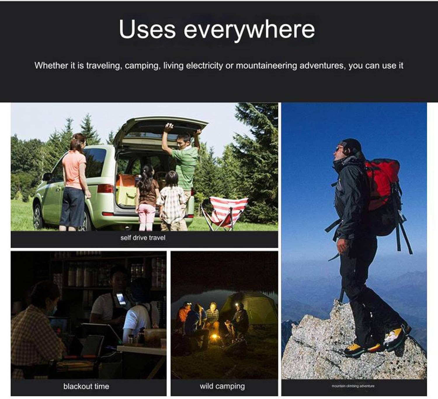 Home/Outdoor Mobile Energy Storage Power Supply, 40800Mah Portable Emergency Power Supply for Car Mobile Phone Laptop,110V