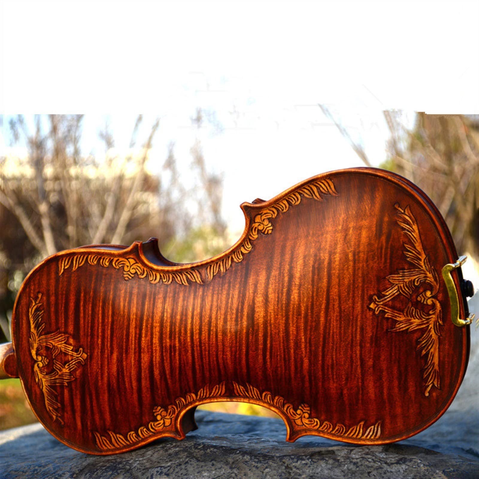 Strumento Musicale per Violino in Legno di Abete Rosso 4/4 Fatto A Mano con Cordiera in Ebano Violini per Studenti