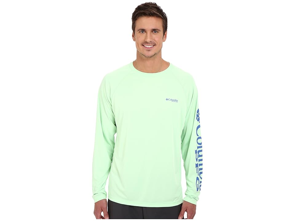 

Columbia Terminal Tackletm L/S Shirt (Key West/Vivid Blue Logo) Men's T Shirt, Green