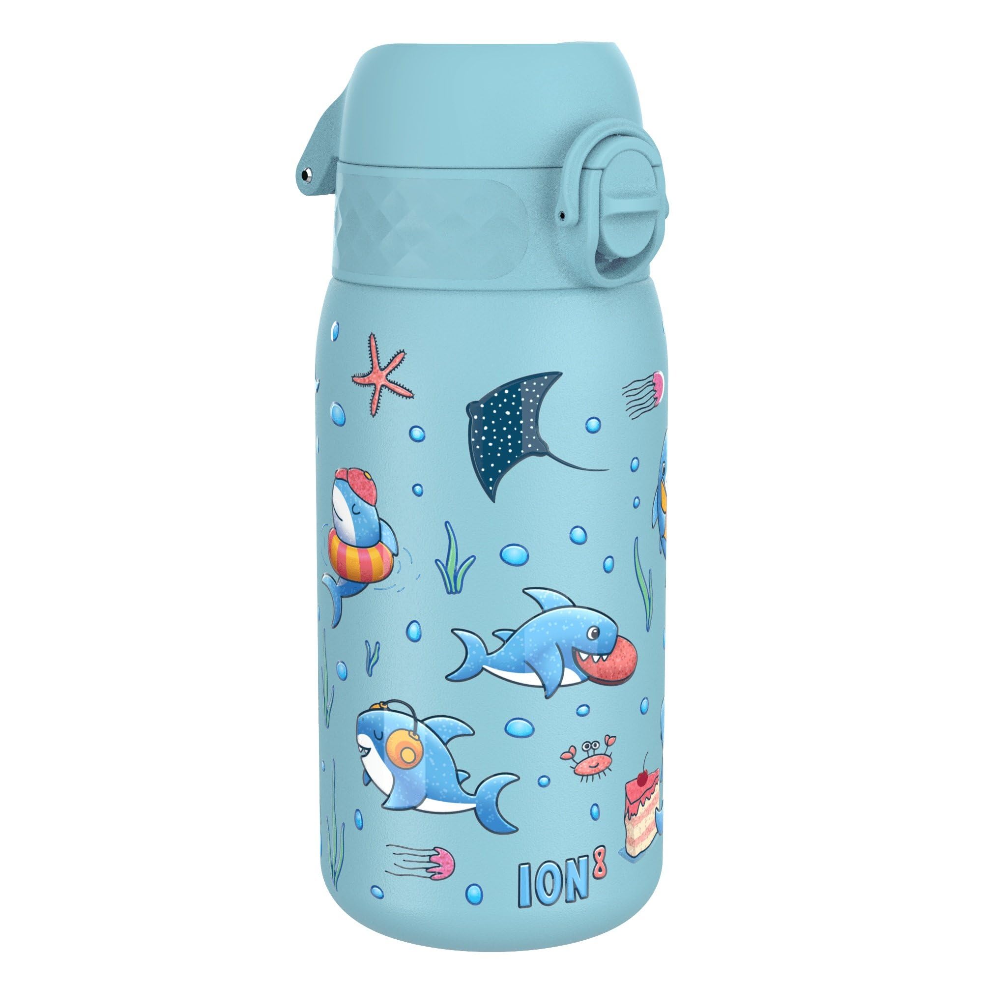 Borraccia Per Bambini ION8 Acciaio Inox 400ml - Design Squalo, Antigoccia, Lavabile, Leggera - Foto 3