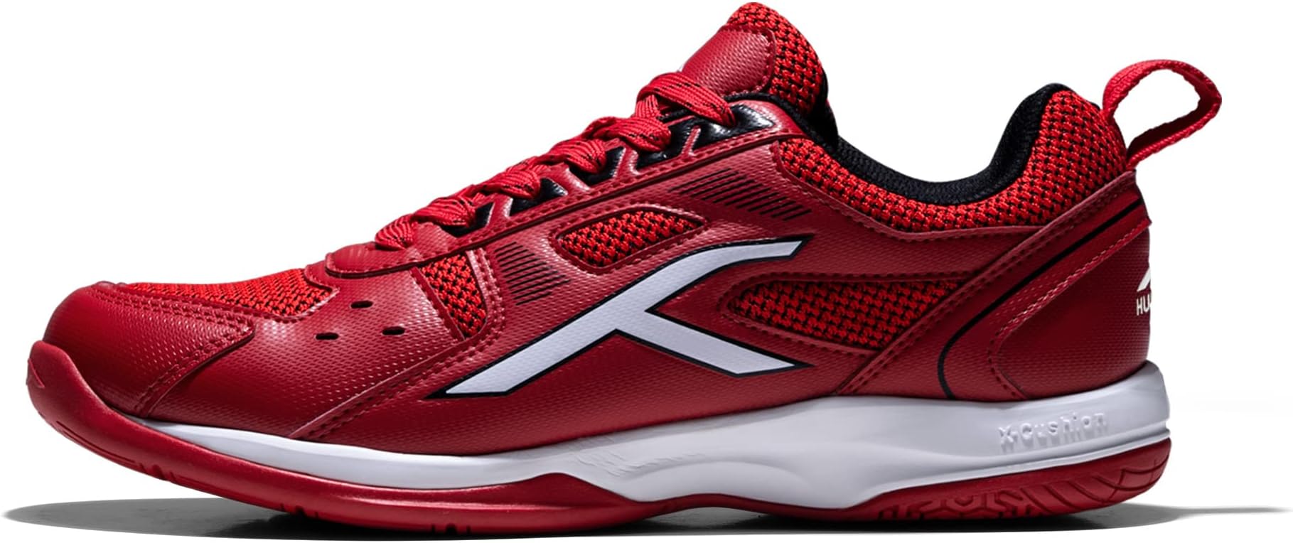 HUNDREDHUNDRED Raze Non-Marking Cushion Badminton Shoe (Red::White::Black, 3Uk, Unisex-Child)