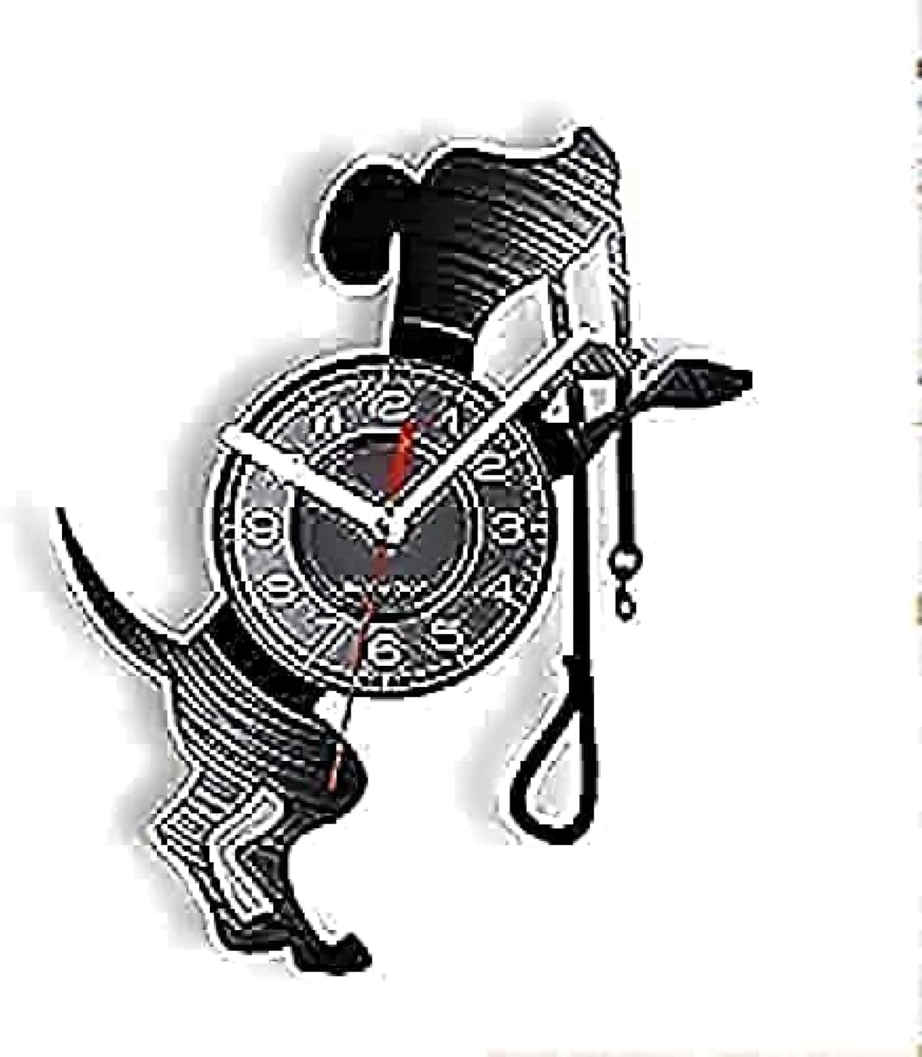 Wall Clocks for Living Room Music Vinyl Wall Clock 30cm Dog Breed Training Pet Shop Wall Doggy Training Vinyl Record Wall Art Dog Lovers Mechanic Battery Powered