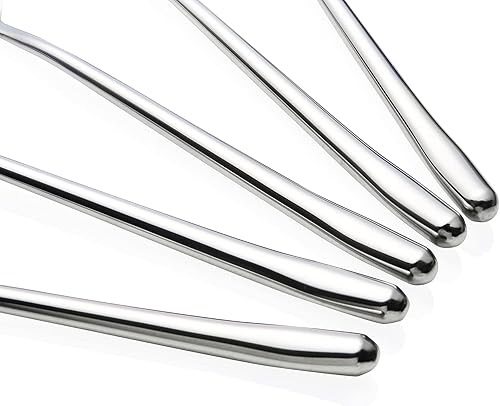 Vista 16 de Cuchara coreana, cucharas de sopa de mango largo de acero inoxidable, cucharada larga, cuchara de café, plata, paquete de 5 (8.7 x 1.6 pulgadas)