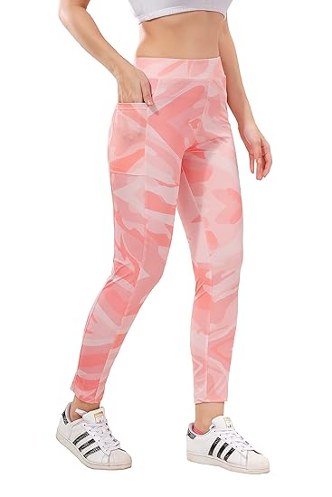 Active Printed Yoga Pants for Womens Gym High Waist with Pocket, Tummy Control, Workout Pants 4 Way Stretch Yoga Leggings, Sizes - S, M, L, XL, 2XL, 3XL, 4XL