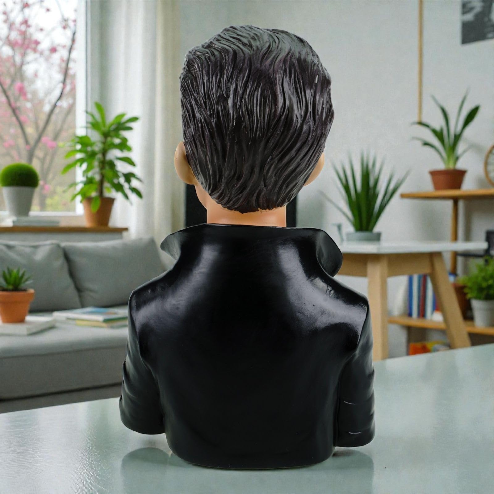 formano Deko Büste Mann modern Dekofigur Männerbüste Polyresin Handbemalt 26 cm Stilvolle Wohnaccessoires in Weiß-Schwarz Elegante Tisch- & Regaldekoration