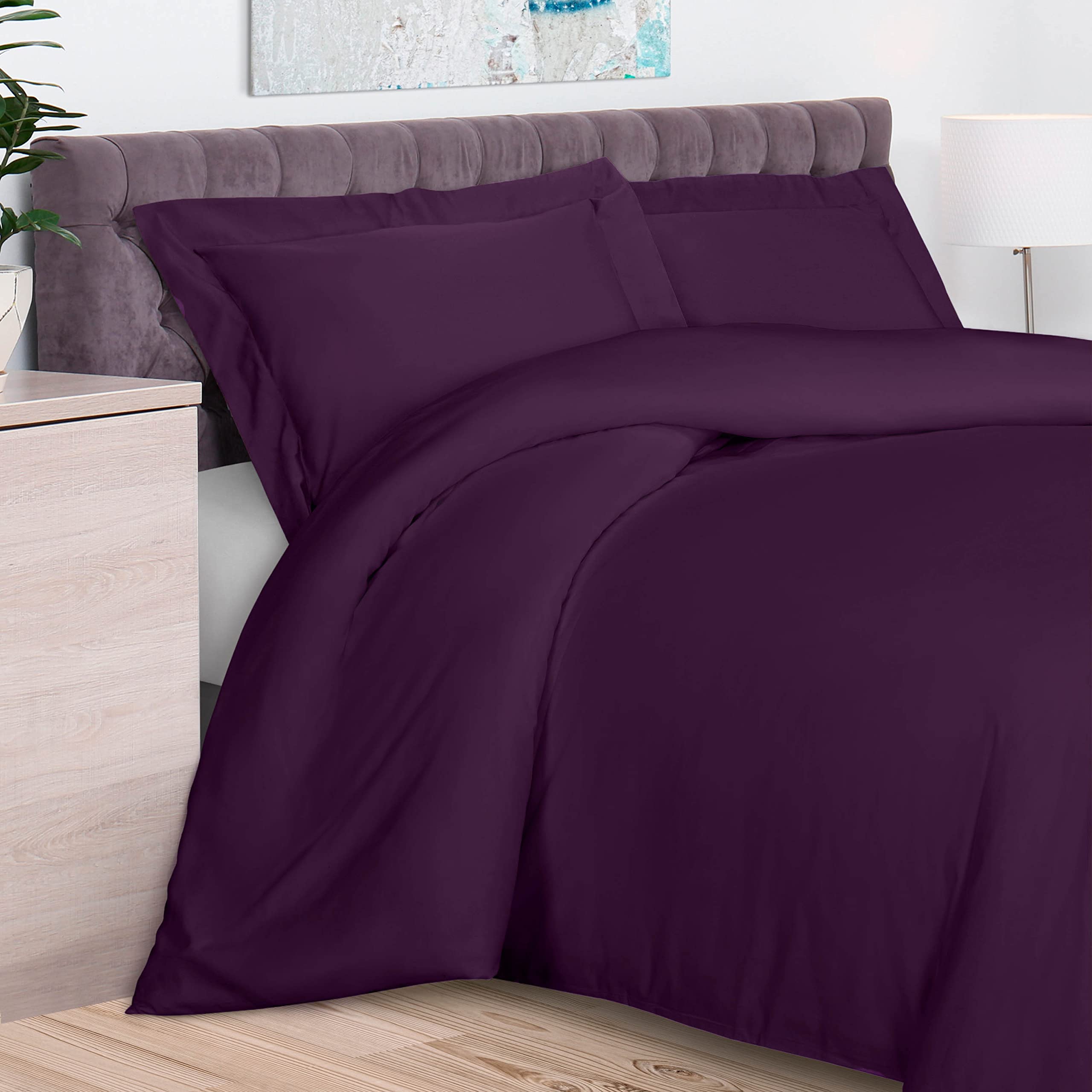 Parure de lit en rayonne de bambou 300 fils housse de couette satin lit double