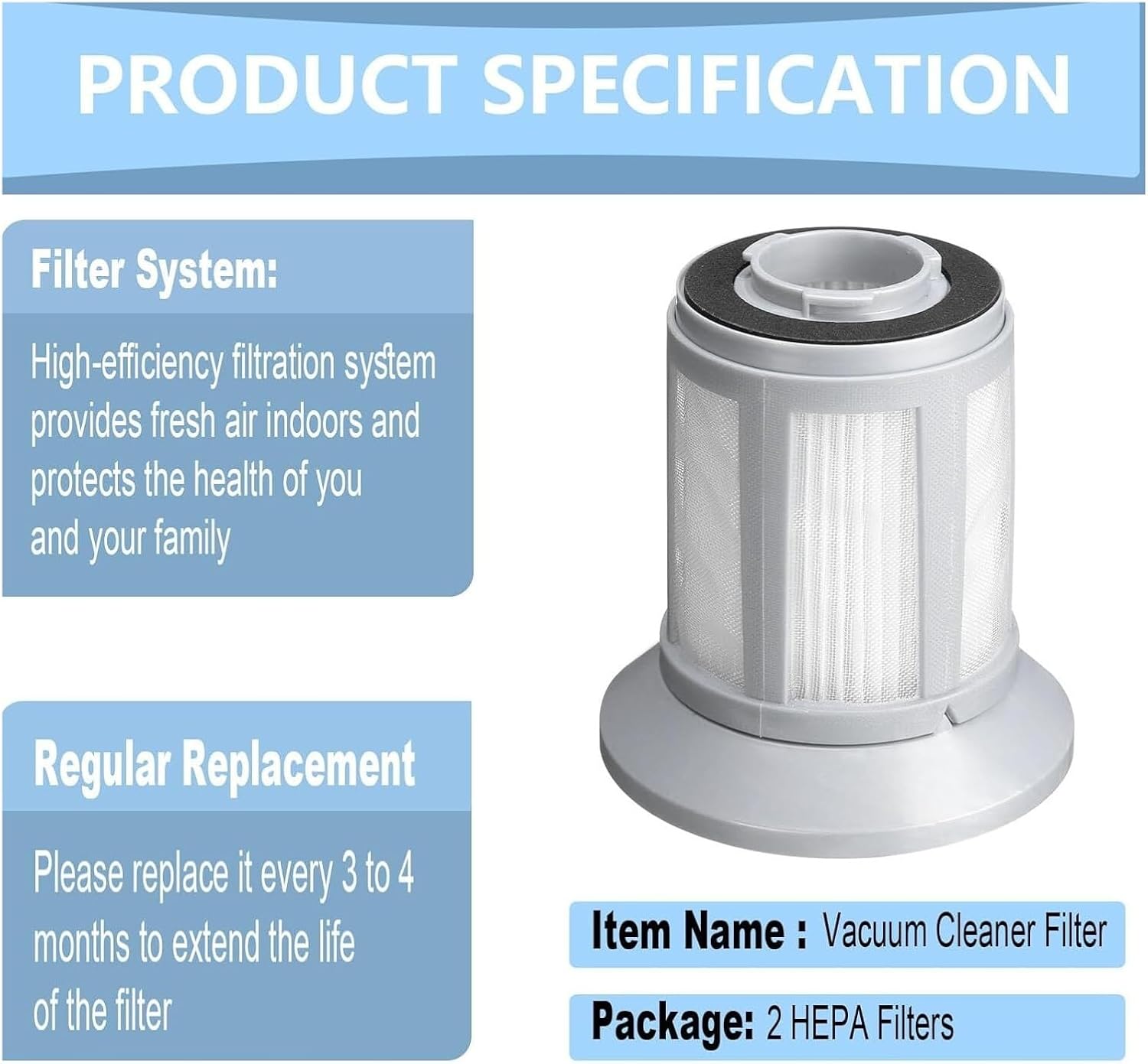 Replacement Vacuum Cleaner Filters, Compatible for Guinea Pig, Canister Series, 2156, 2156A, 1665, 1665W, 16652, 2156E