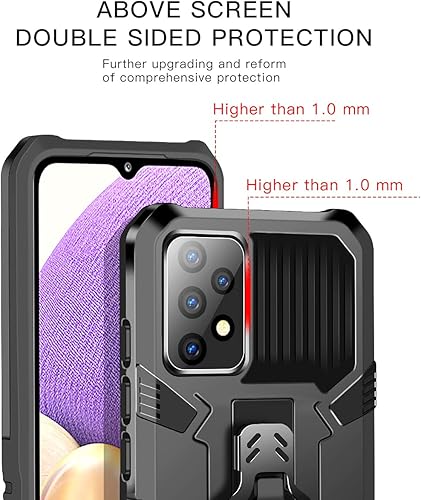 Miniatura 3 de ZMONE - Funda compatible con Oppo A54 4G con protector de pantalla de vidrio templado 2 unidades Funda protectora de grado militar a prueba de