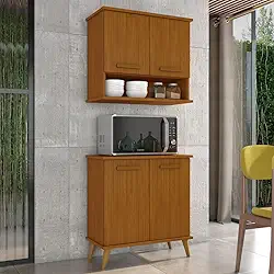 Kit de Cozinha Mavi – Balcão + Armário Aéreo para Transformar Sua Cozinha (Cedro)