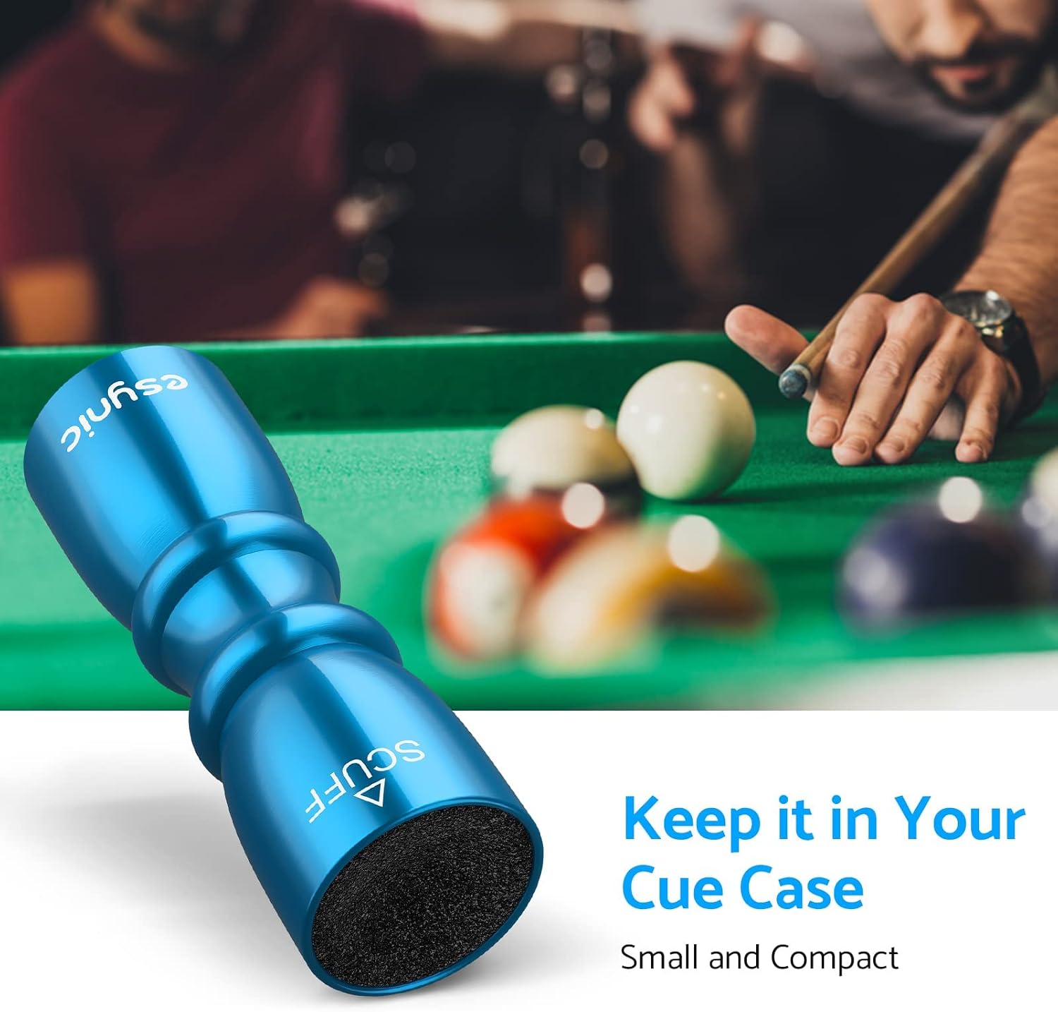eSynic Professional Pool Cue Tips Shaper 3 in 1 Cue Tips Shaper Tool Billiard Cue Tips Shaper Set Stainless Steel Cue Shapers Billiard Pool Cue Accessories Tool Gifts-Shaper, Scuffer, Aerator