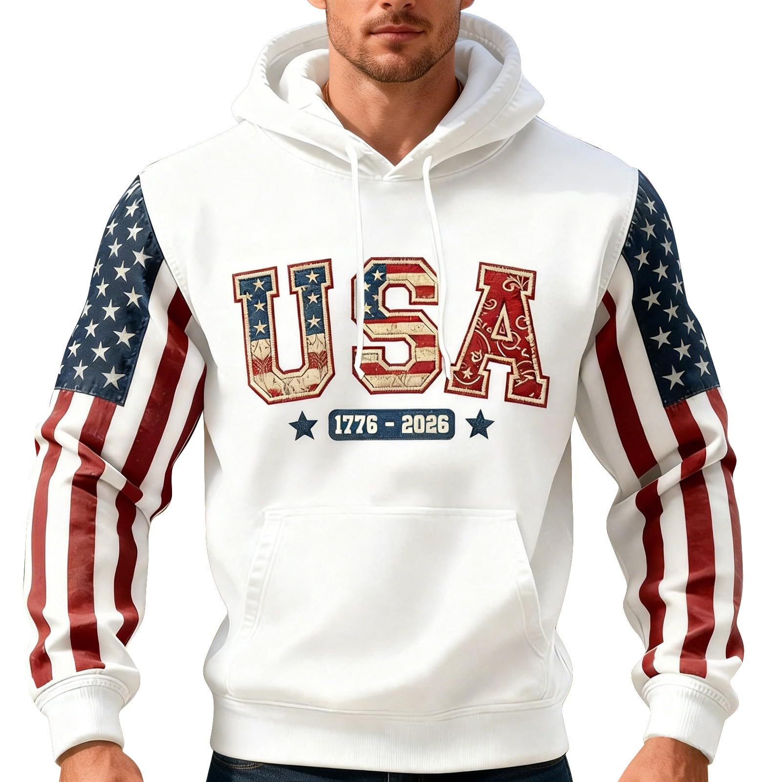 Sudadera con capucha corta para hombre conmemorativa sin mangas y cuello estructurado 8