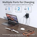 Mini Universal Travel Plug Adapter, 2026 Ultra-Thin PD 25W Fordable Travel Adapter with 1AC 1USB-A 2USB-C Ports,Smart Temperature Control, Worldwide EU/UK/AU/AS Plug Adapter for Travel