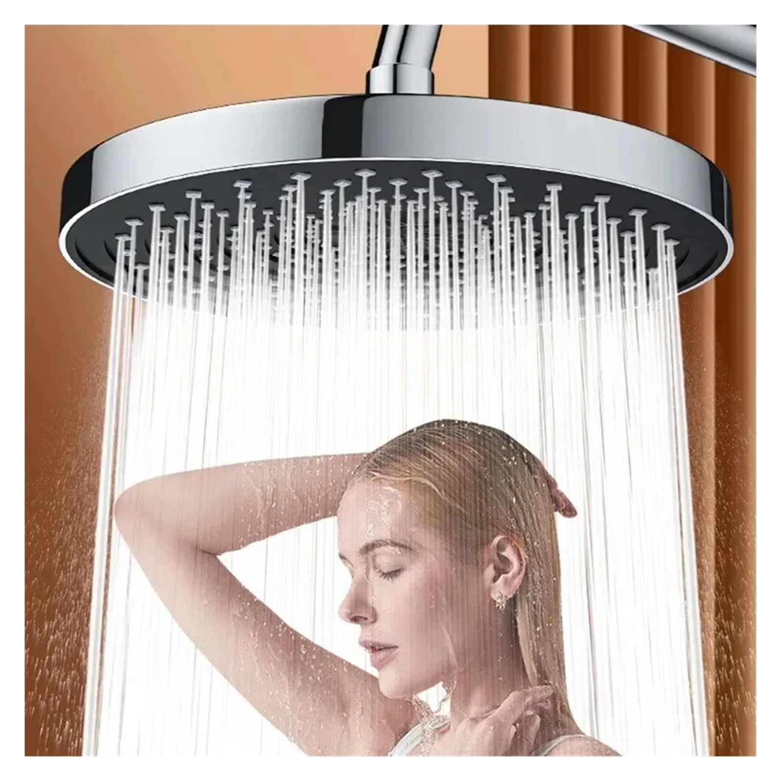 Alcachofa de ducha de alta presión de 25 cm, potente flujo de agua, juego de baño moderno, fácil de instalar, lujosa experiencia de ducha para el hogar, spa, accesorio (gris)