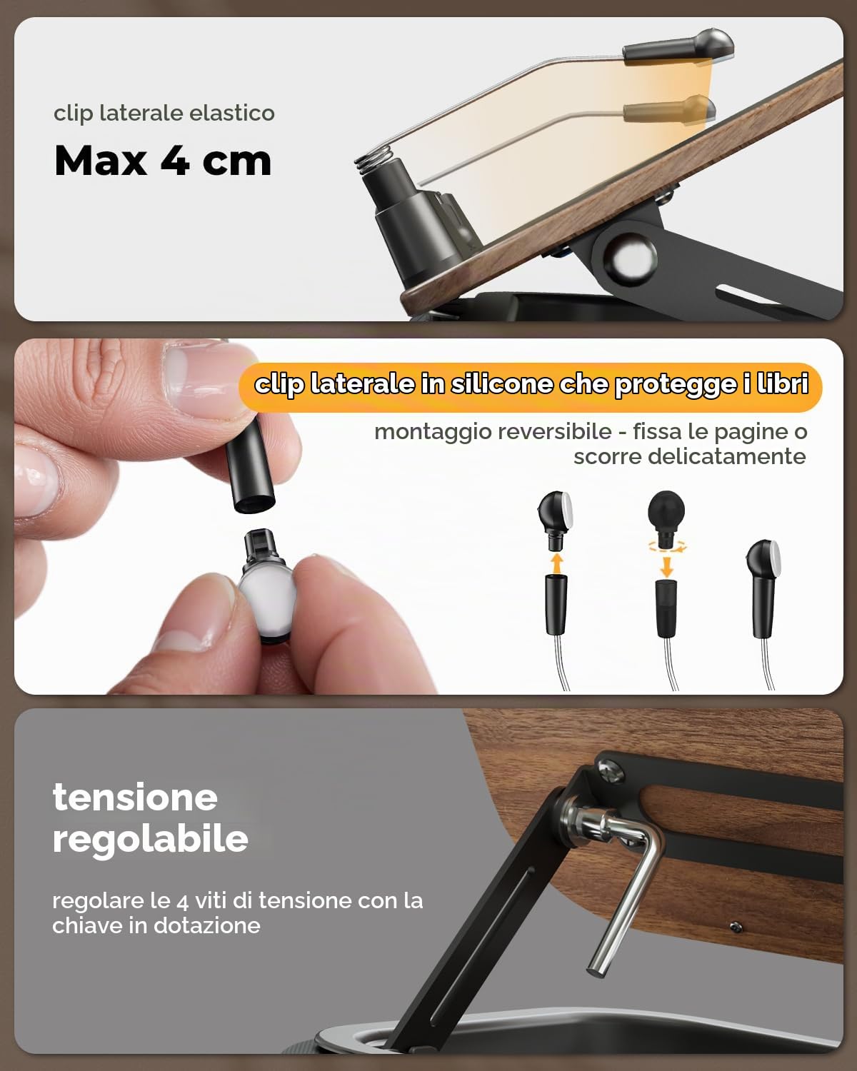 SupeDesk Supporto per libri da leggere, regolabile, per divano, letto, scrivania, morbido cuscino da lettura con clip laterale e spazio di archiviazione, pieghevole, a mani libere, essenziale per gli