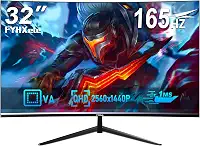 Monitor Gamer 32 Polegadas, QHD 2K | Curvo |165Hz |1ms | FreeSync | HDMI/DP |2800R |Tela VA para casa, escritório e dormitório, suporte de parede -Preto