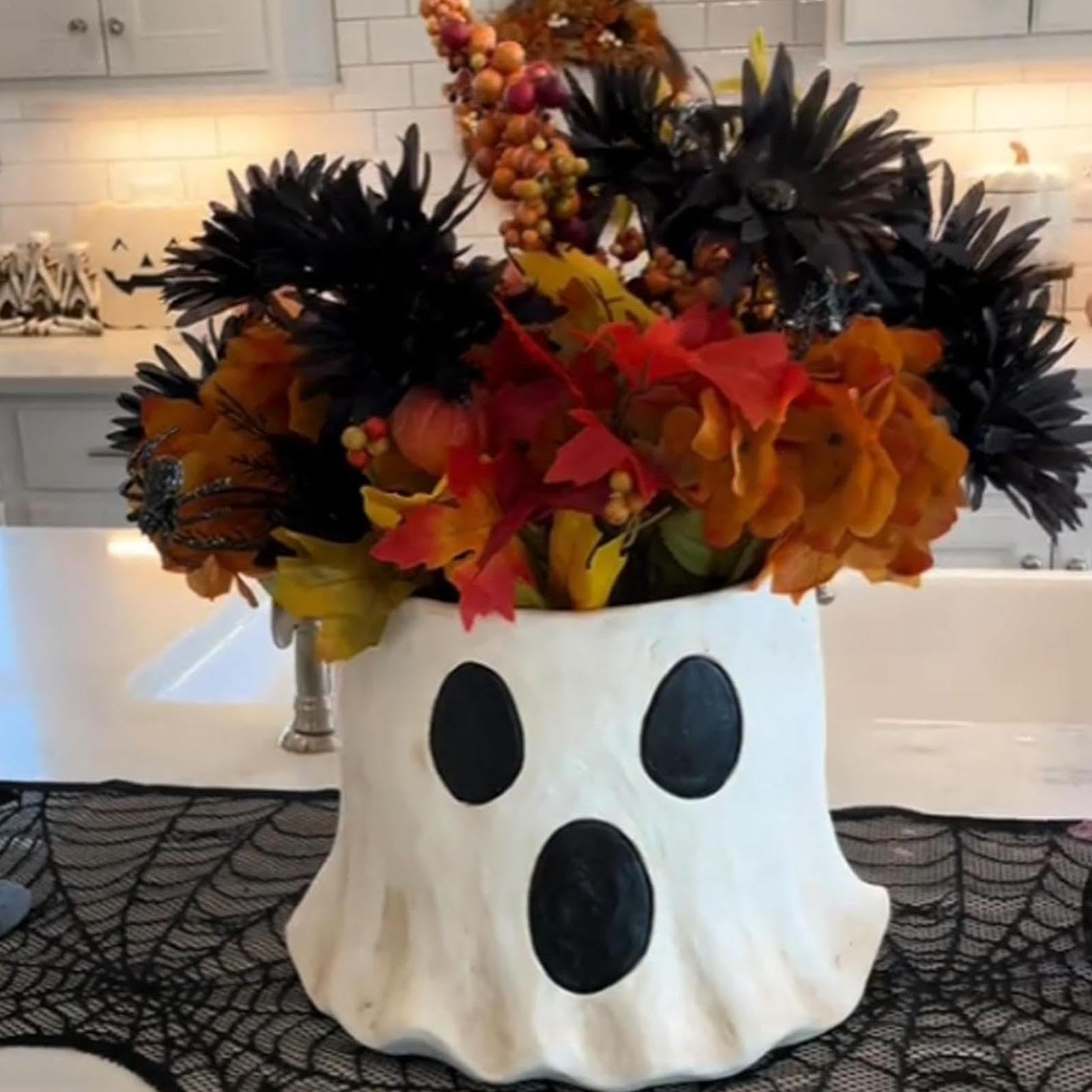 Chunful Halloween-Geistervase – 2er Set, Kunstharz – Als Süßigkeitenschale, Pflanzgefäß Oder Deko Für Party & Zuhause