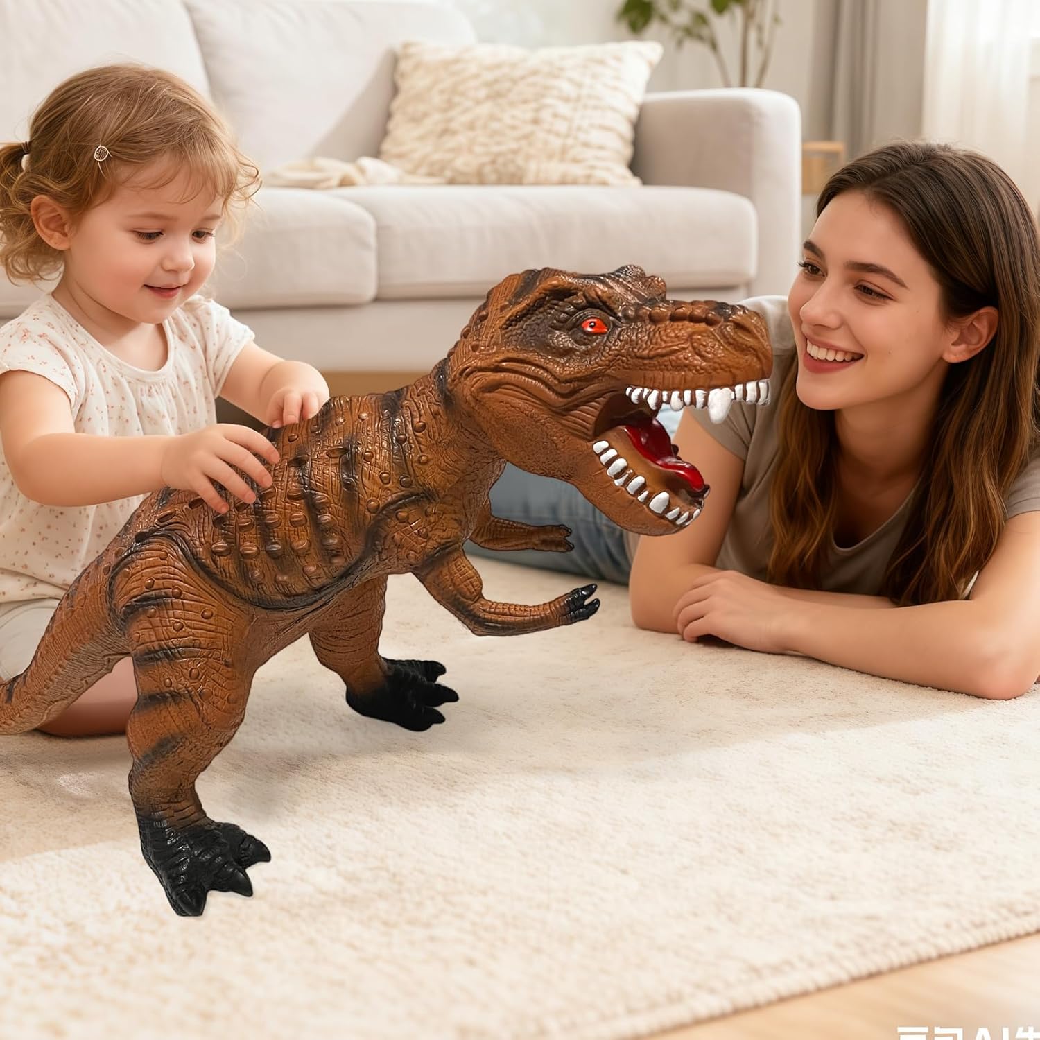 Big Dinosaur Toys for Toddlers-28 inches Tyrannosaurus Rex Dinosaur Figures, Jumbo Realistic Dinosaur Toys for Boys Girls Gift, Kids Ages 1 2 3 4 5 6 7 8 (Brown) - Image 9