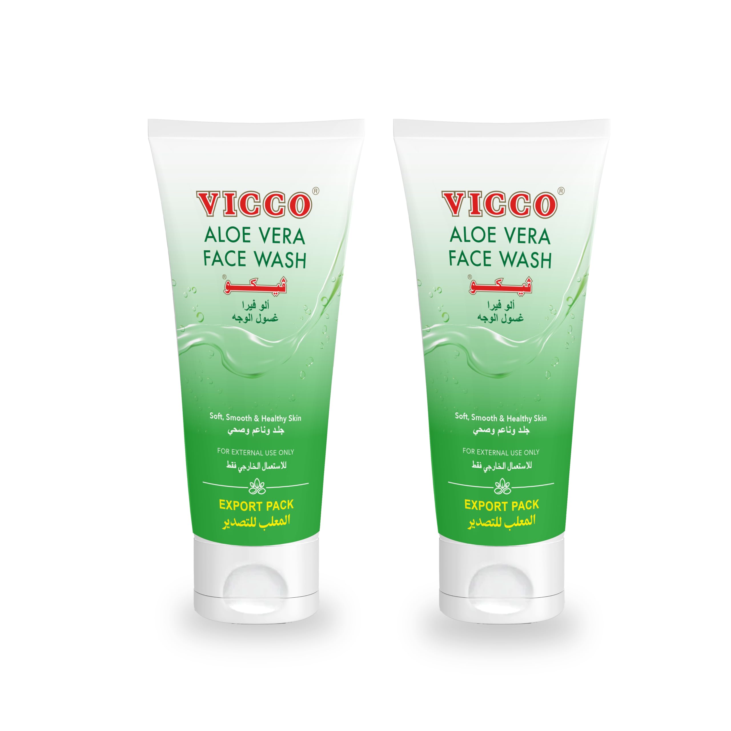 Vicco Aloe Vera Facewash, Gentle Skin Cleanser, Reduces Dark Spot & Remove Excess Oil, Aloe Vera Facial Cleanser, Suitable for All Skin Types, 100% Natural (Pack of 2 x 5.29 oz)