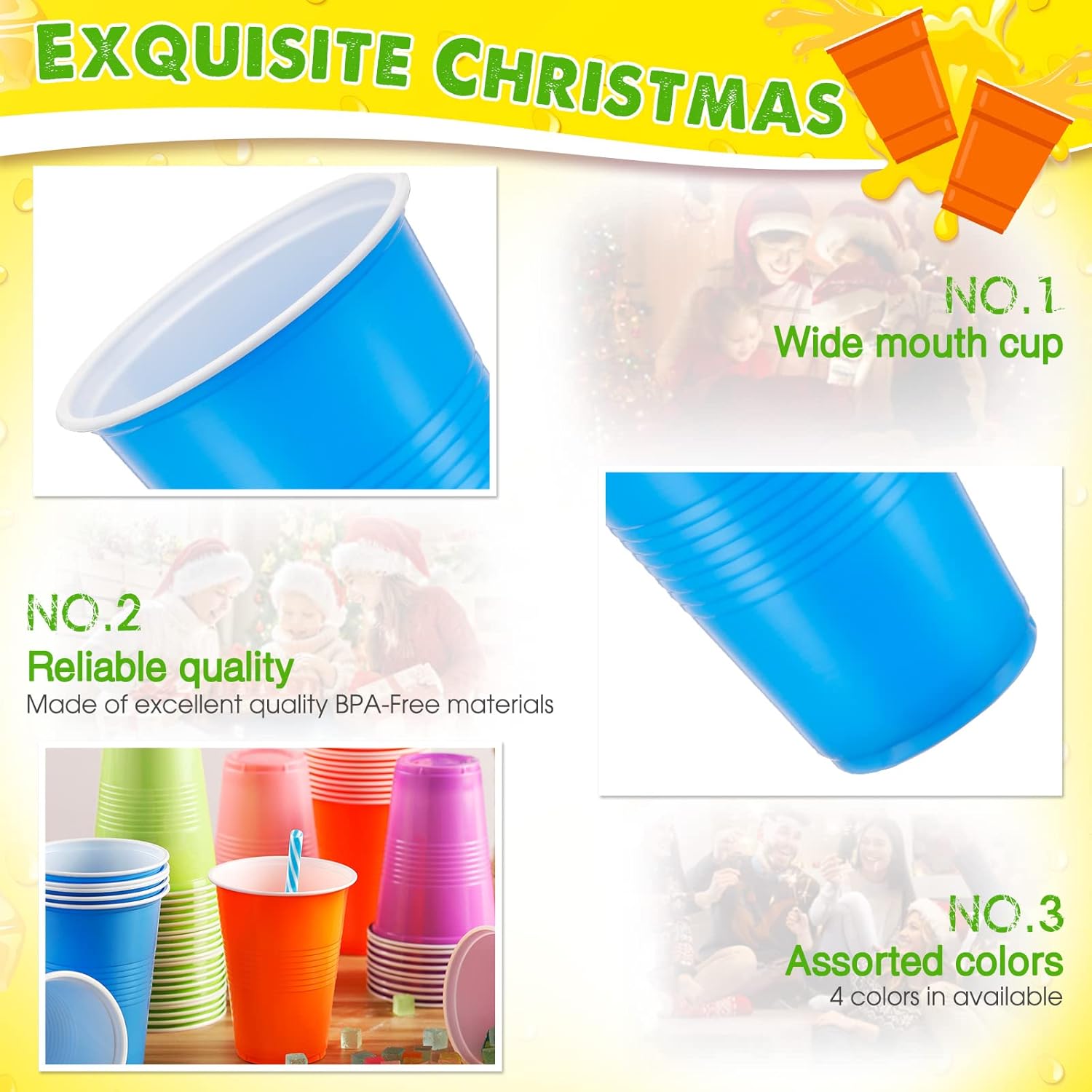 100 Pcs Colored Plastic Cups 16 oz Disposable Cups Bulk Assorted Drinking Cups Multicolor Cups for Everyday Use Birthday Party Celebration, 5 Colors, Easy Grip - Image 4