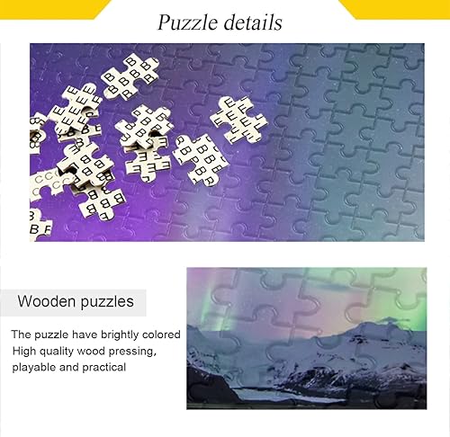 Miniatura 2 de WELLDAY Rompecabezas colorido de la aurora boreal de 1000 piezas, rompecabezas grande, obra de arte para adultos y adolescentes