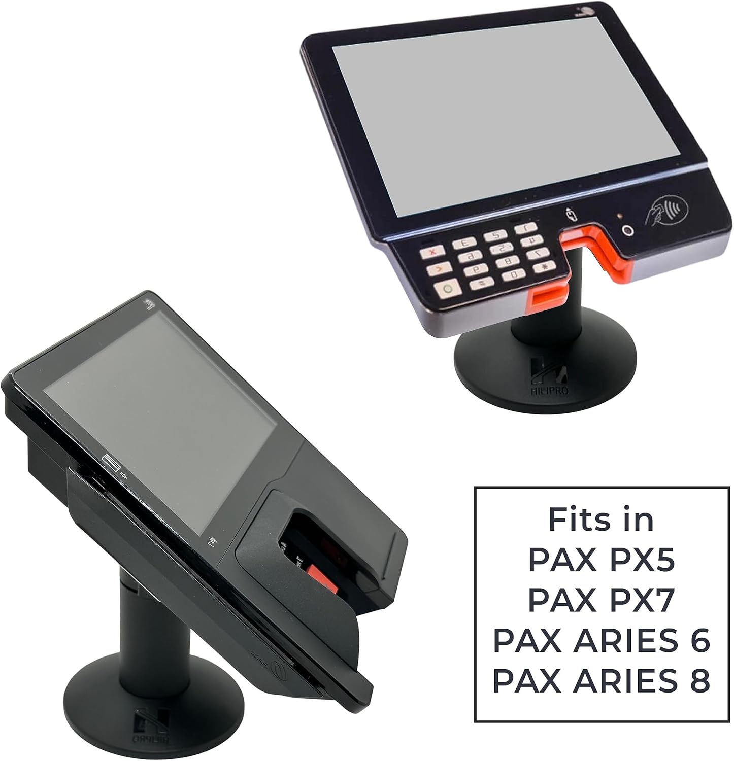Swivel Metal Point of Sale Stand for Pax PX7, PX5, Aries 8 and Aries 6 - Swivel and Tilts - Complete Kit - Sturdy & Durable POS kit