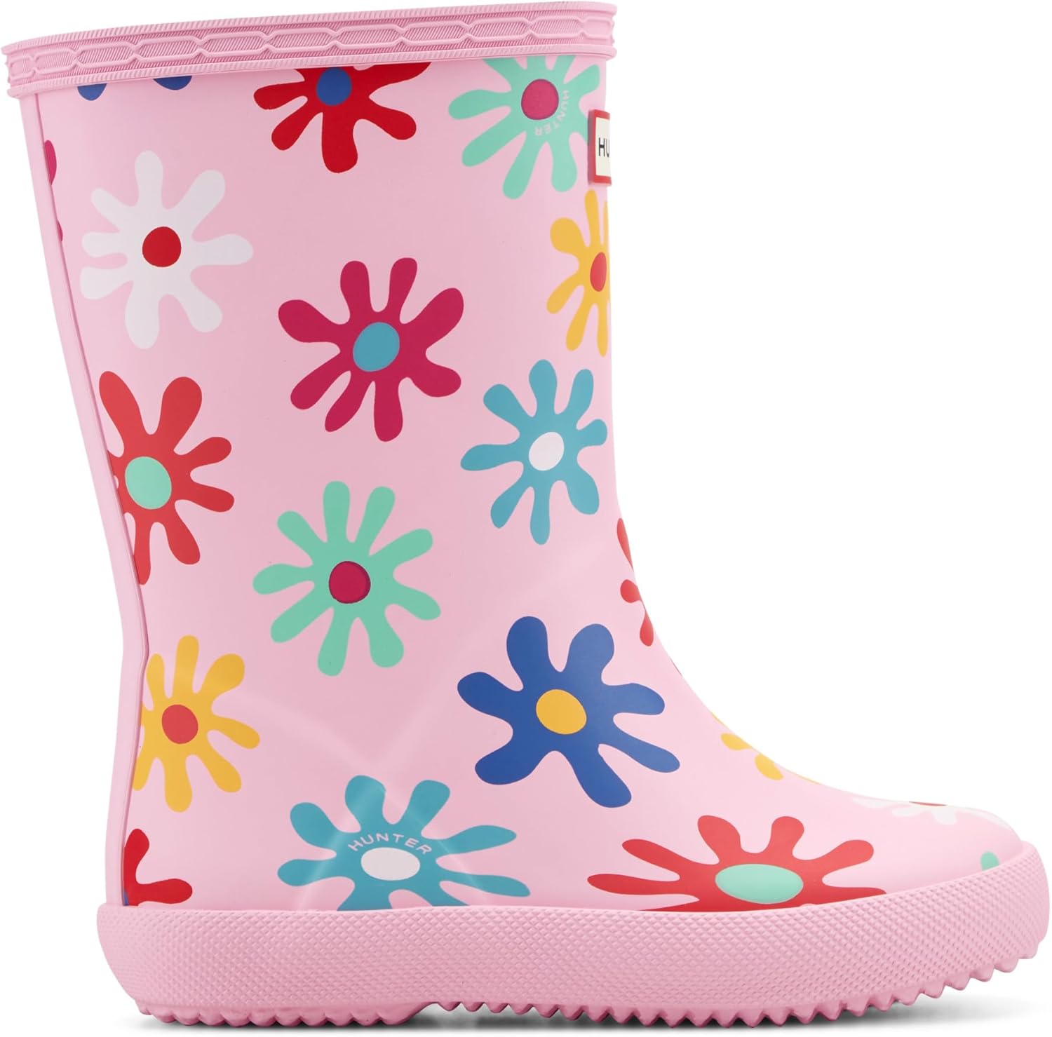 Hunter Kids First Classic Rain Boots, Medium Pink Floral Multi Print, 11 Little Kid