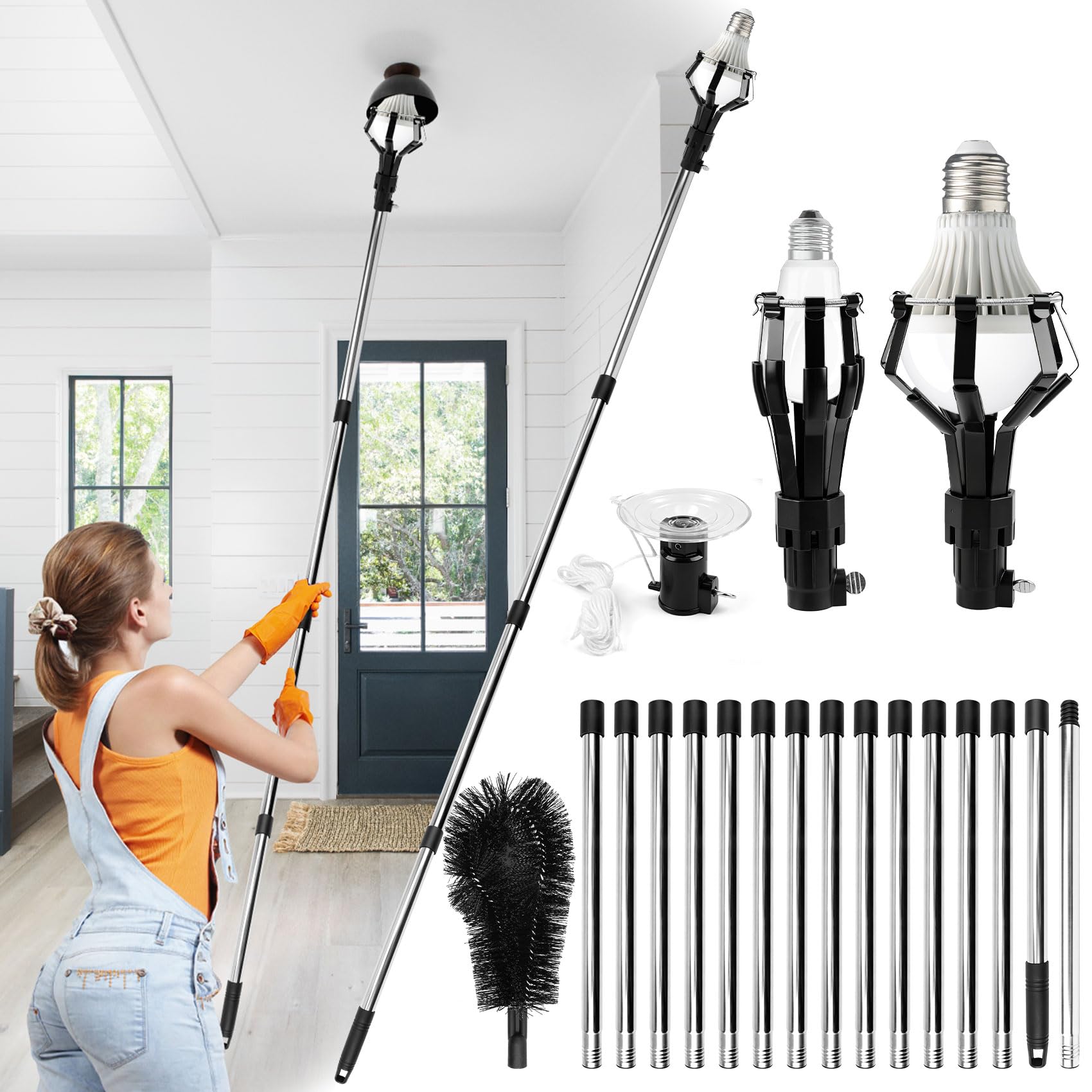 Photo 1 of TAEYONK Light Bulb Changer Pole - 5-20ft Telescopic