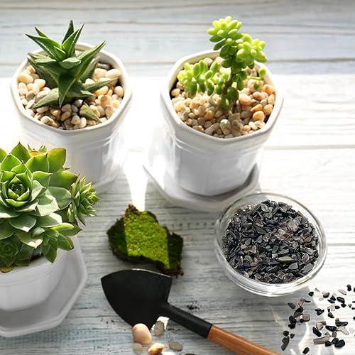 Miniatura 4 de Piedras de virutas rodadas de 14.11 oz0.88 libras, cuarzo de cristal triturado de 0.197-0.394 in, rocas de grava de acuario, obsidiana negra para